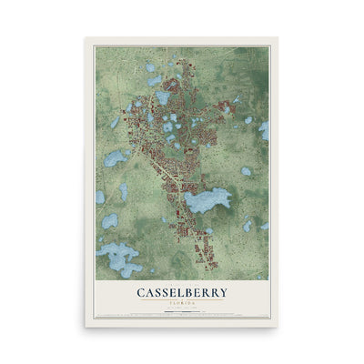 Casselberry, Florida map print, 12" x 18" Archival Matte Print mockup