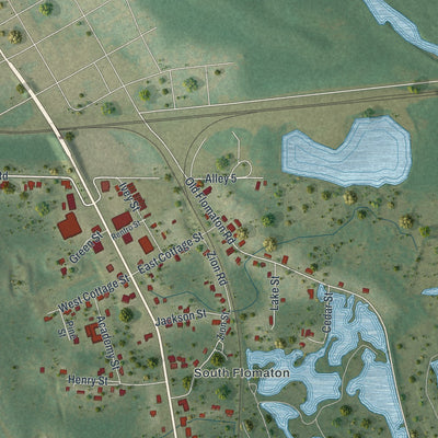 Close-up 2 of the Century, Florida map artwork
