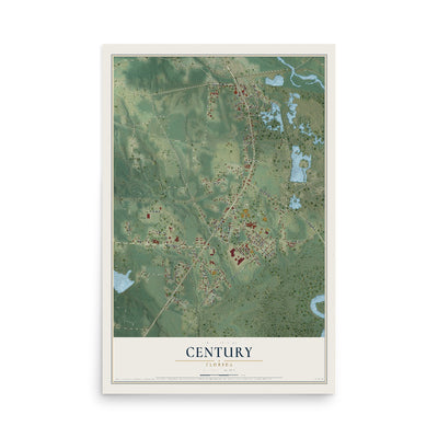 Century, Florida map print, 12" x 18" Archival Matte Print mockup