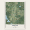 Chaires, Florida map print, the full design