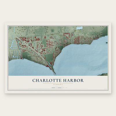 Charlotte Harbor, Florida map print, the full design