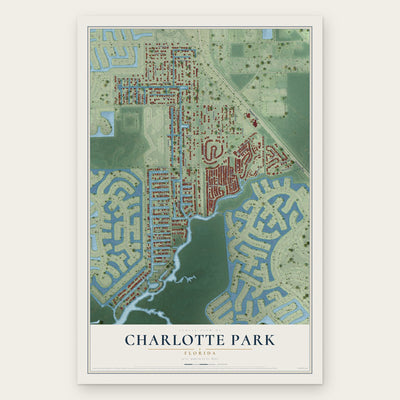 Charlotte Park, Florida map print, the full design