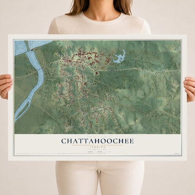 Chattahoochee, Florida map print, 18" x 24" Archival Matte Print mockup
