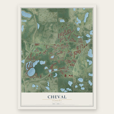 Cheval, Florida map print, the full design
