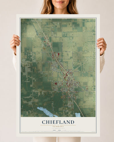Chiefland, Florida map print, 24" x 36" Archival Matte Print mockup
