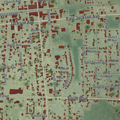 Close-up 1 of the Chipley, Florida map artwork