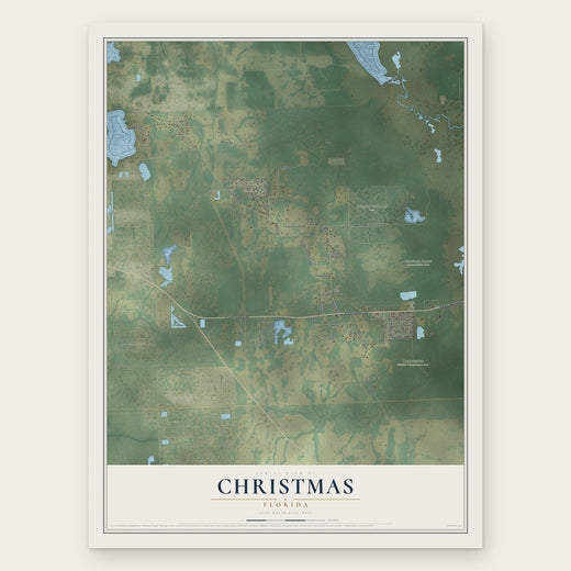 Christmas, Florida map print, the full design