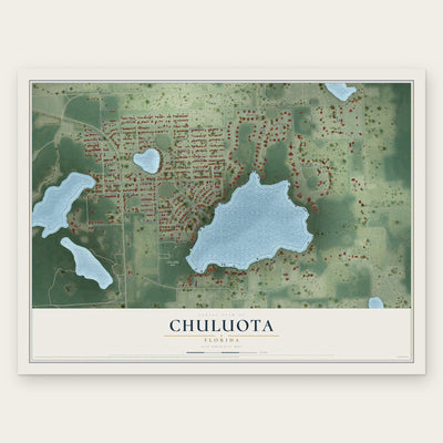 Chuluota, Florida map print, the full design