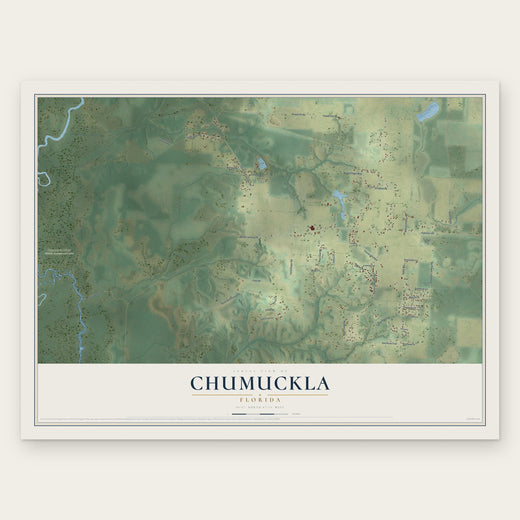 Chumuckla, Florida map print, the full design
