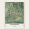 Citrus Hills, Florida map print, the full design