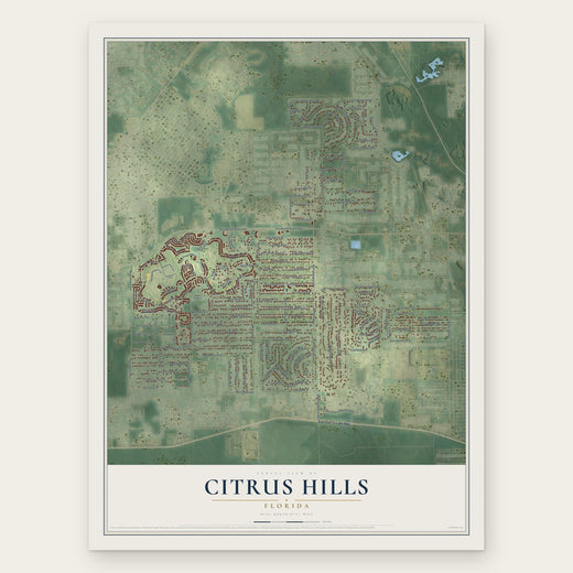 Citrus Hills, Florida map print, the full design