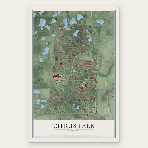 Citrus Park, Florida map print, the full design