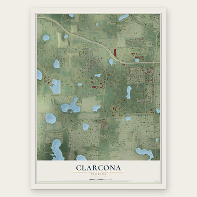 Clarcona, Florida map print, the full design