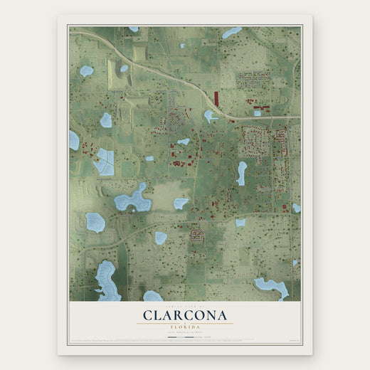 Clarcona, Florida map print, the full design