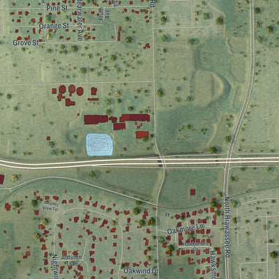Close-up of the map of Clarcona, Florida print showing street and building detail
