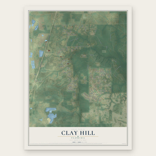 Clay Hill, Florida map print, the full design