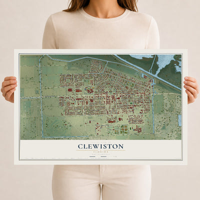 Clewiston, Florida map print, 12" x 18" Archival Matte Print mockup