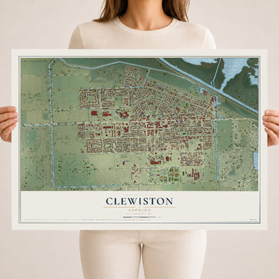 Clewiston, Florida map print, 18" x 24" Archival Matte Print mockup