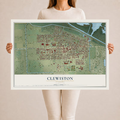 Clewiston, Florida map print, 24" x 36" Archival Matte Print mockup