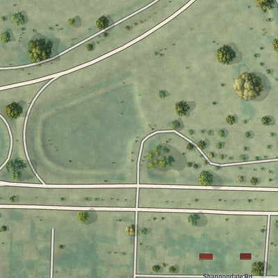Close-up 2 of the Cloud Lake, Florida map artwork