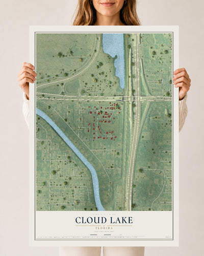Cloud Lake, Florida map print, 24" x 36" Archival Matte Print mockup