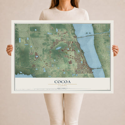 Cocoa, Florida map print, 24" x 36" Archival Matte Print mockup