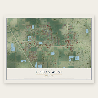 Cocoa West, Florida map print, the full design