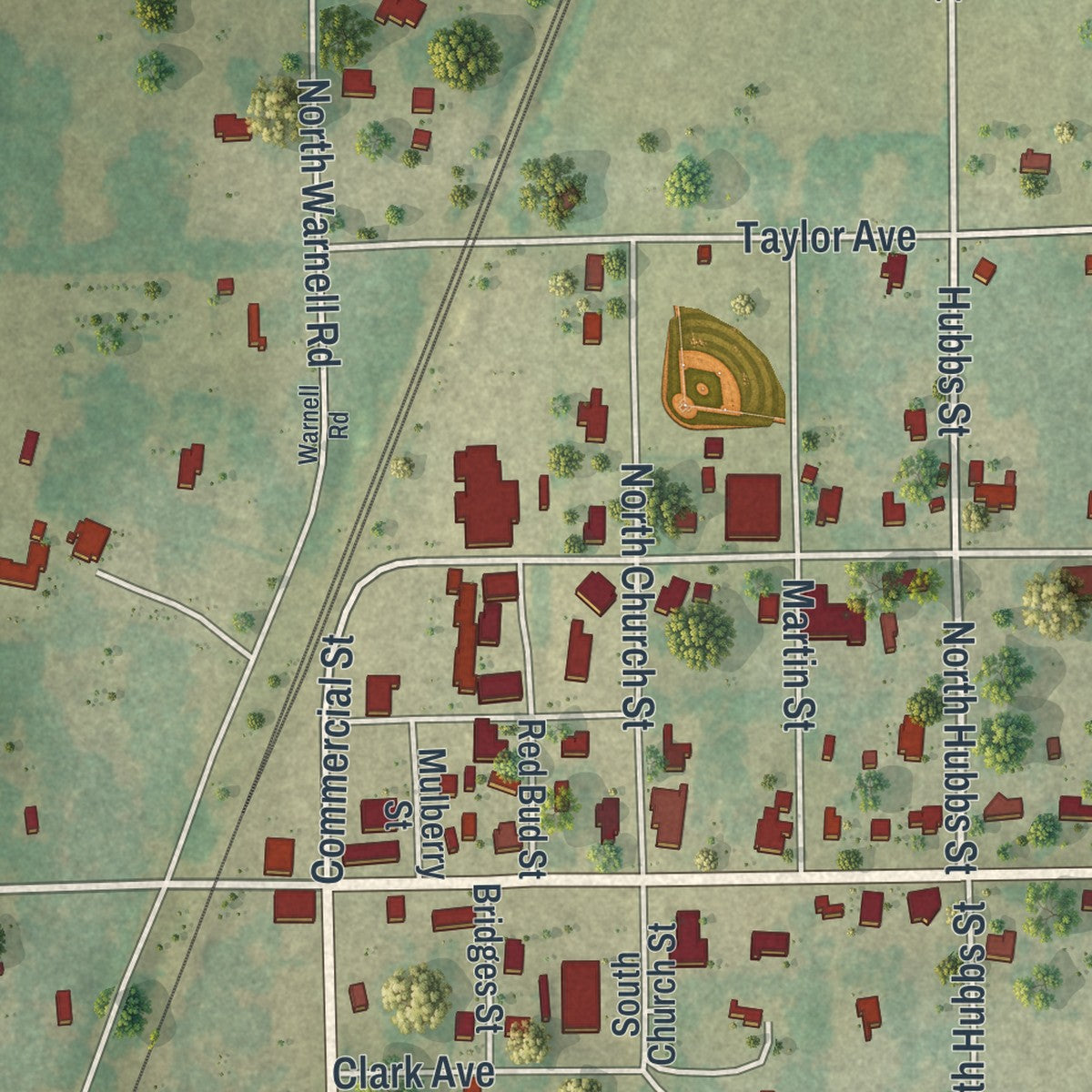 Close-up 1 of the Coleman, Florida map artwork