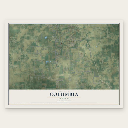 Columbia, Florida map print, the full design