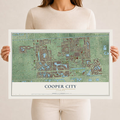 Cooper City, Florida map print, 12" x 18" Archival Matte Print mockup