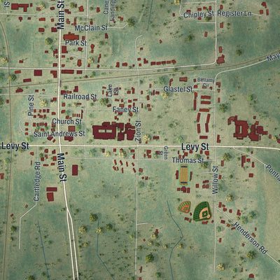 Close-up 1 of the Cottondale, Florida map artwork