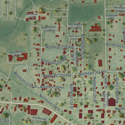 Close-up 1 of the Cross City, Florida map artwork