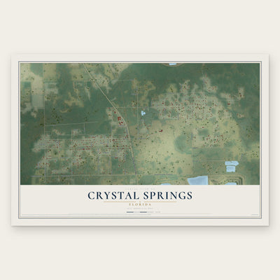 Crystal Springs, Florida map print, the full design