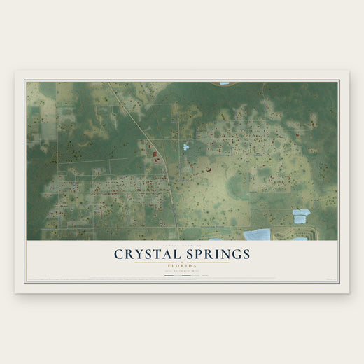 Crystal Springs, Florida map print, the full design