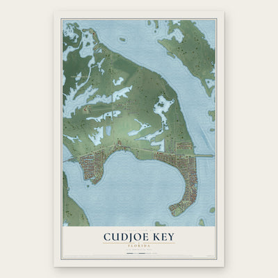 Cudjoe Key, Florida map print, the full design