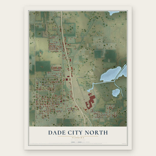 Dade City North, Florida map print, the full design