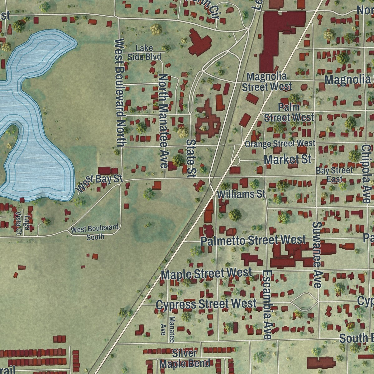 Close-up 2 of the Davenport, Florida map artwork