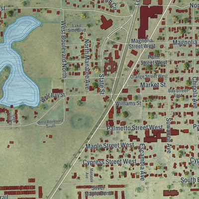 Close-up 2 of the Davenport, Florida map artwork