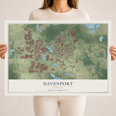 Davenport, Florida map print, 18" x 24" Archival Matte Print mockup