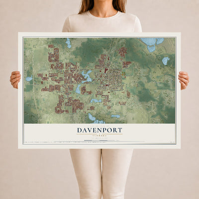 Davenport, Florida map print, 24" x 36" Archival Matte Print mockup