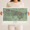 Davie, Florida map print, 12" x 18" Archival Matte Print mockup