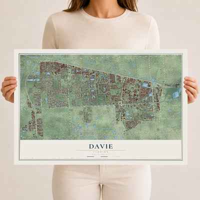 Davie, Florida map print, 12" x 18" Archival Matte Print mockup