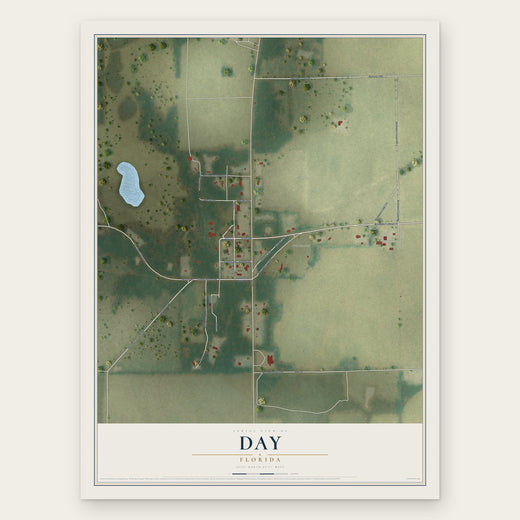 Day, Florida map print, the full design