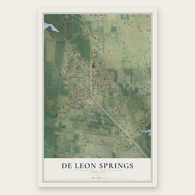 De Leon Springs, Florida map print, the full design