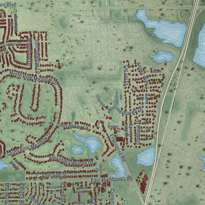Close-up 2 of the DeBary, Florida map artwork