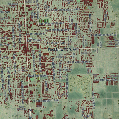 Close-up 1 of the DeLand, Florida map artwork