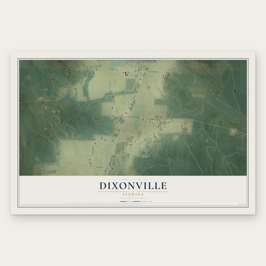 Dixonville, Florida map print, the full design