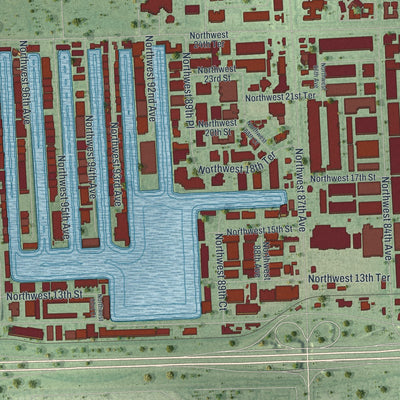 Close-up 2 of the Doral, Florida map artwork