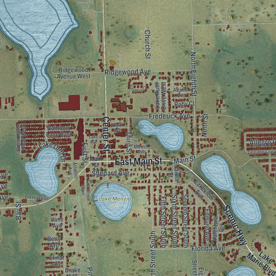 Close-up 1 of the Dundee, Florida map artwork