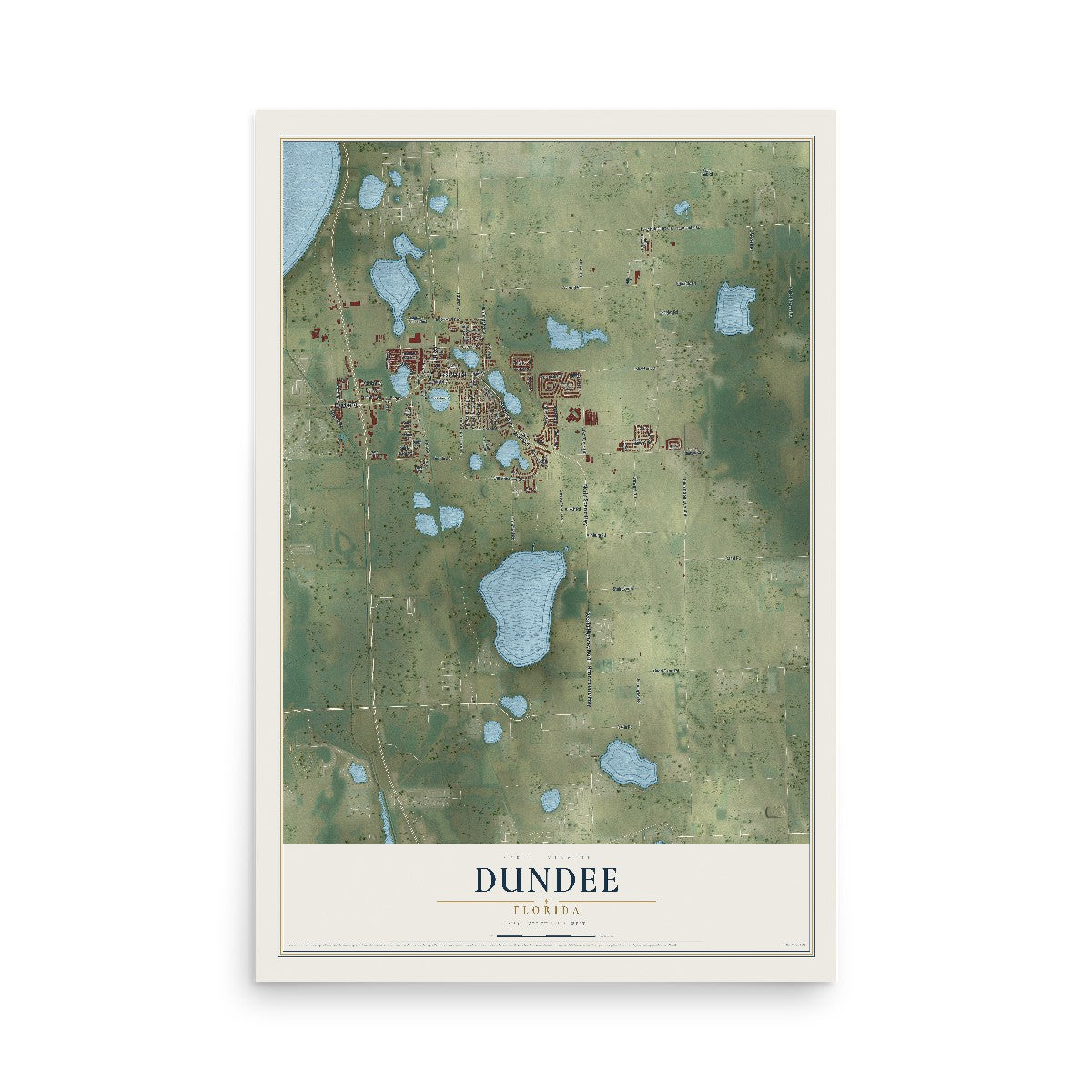 Dundee, Florida map print, 12" x 18" Archival Matte Print mockup